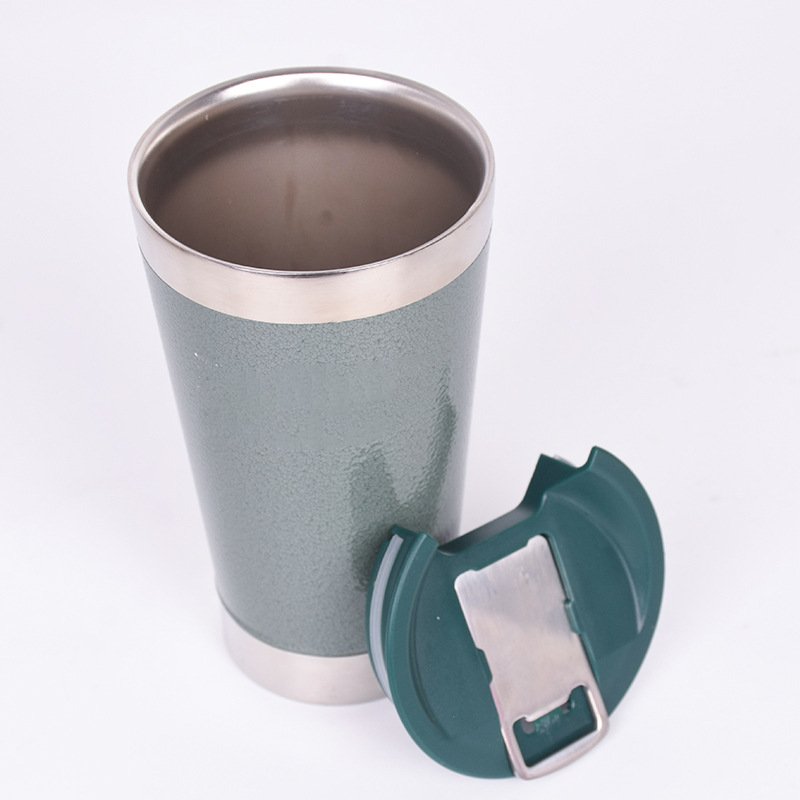 Vacuum Insulated Pint Glass Tumbler 16oz Stainless Steel Beer Mug with Built-in Bottle Opener Rugged thermos