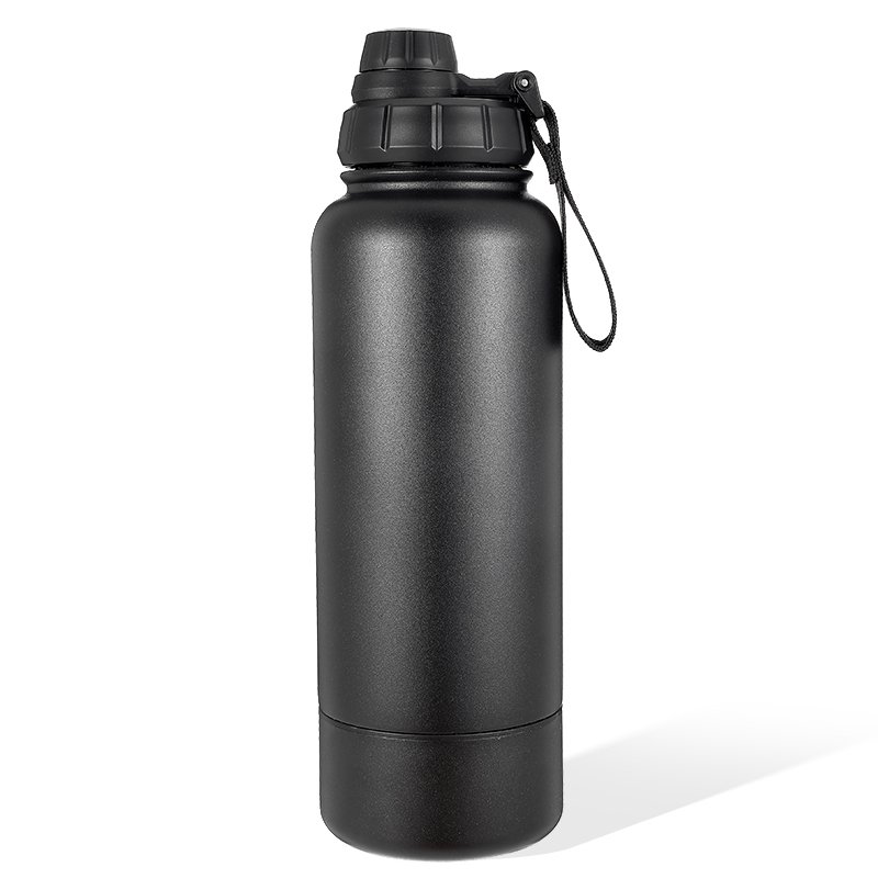 32 oz Stainless Steel Vacuum Flask Insulated Sports 2 In 1 Water Bottle with Storage Base