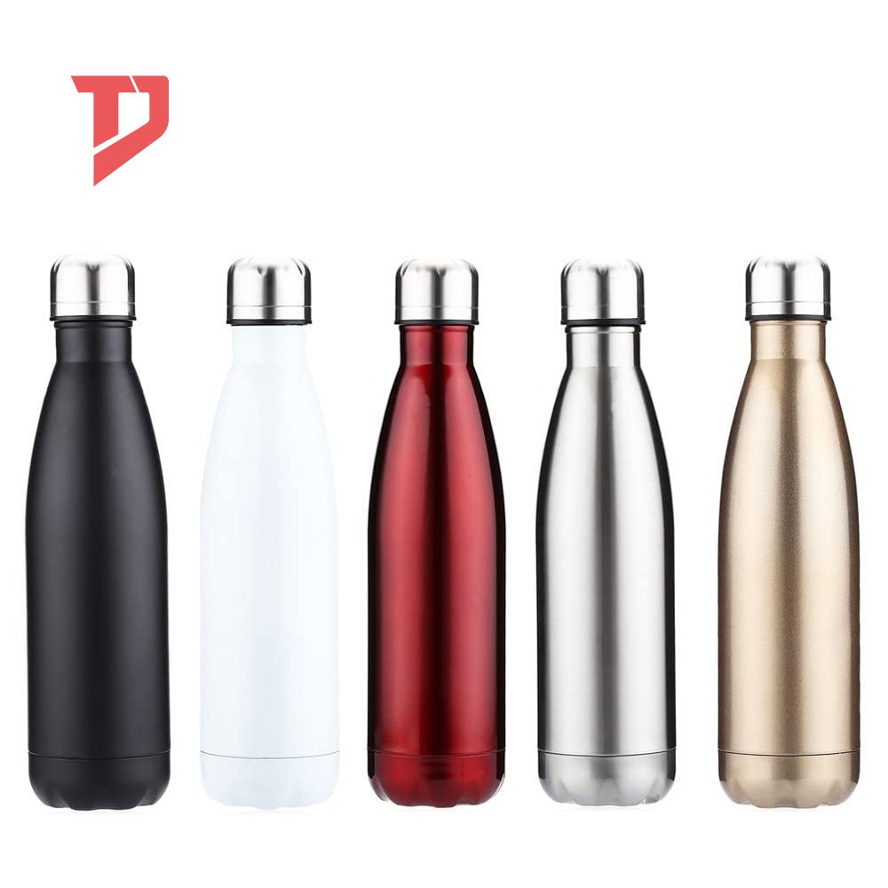 Custom Logo Cola Shaped Insulated Water Bottle 500ml Stainless Steel Accessories Sport Metal Vacuum Flask