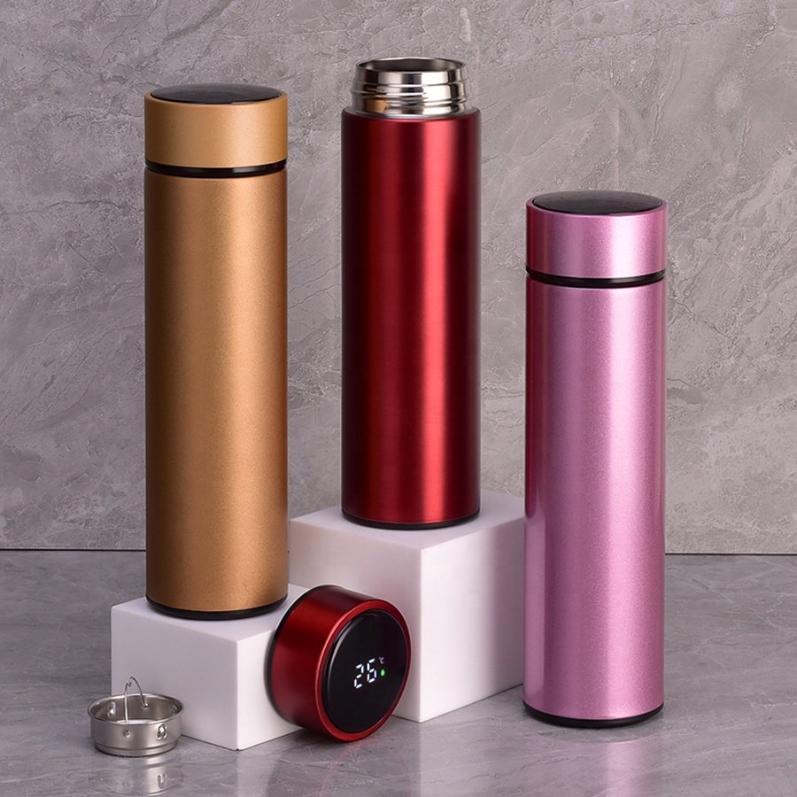 Stainless Steel BPA Free Vacuum Insulated Flask Sublimation Temperature Display Water Bottle With Filter