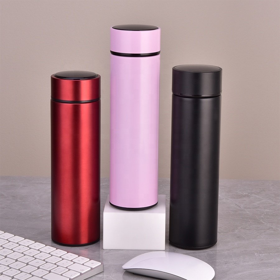 Stainless Steel BPA Free Vacuum Insulated Flask Sublimation Temperature Display Water Bottle With Filter