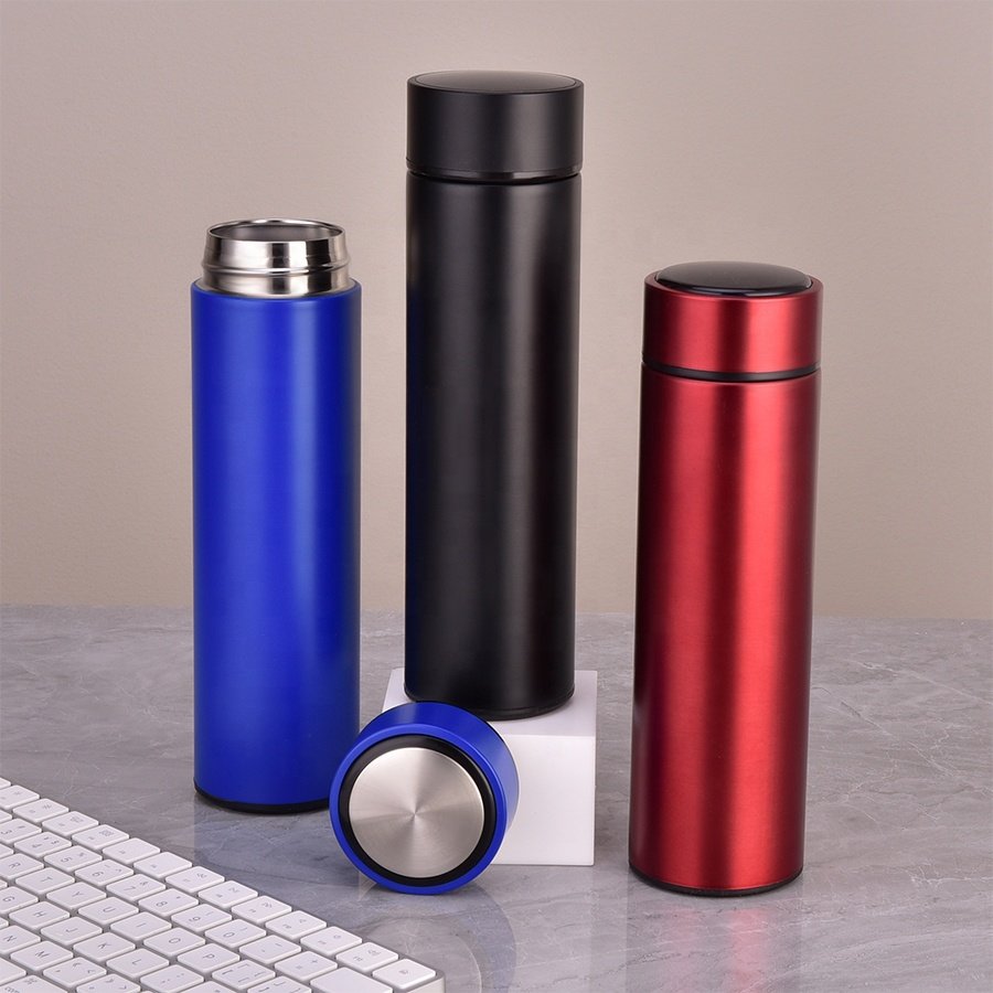 Stainless Steel BPA Free Vacuum Insulated Flask Sublimation Temperature Display Water Bottle With Filter