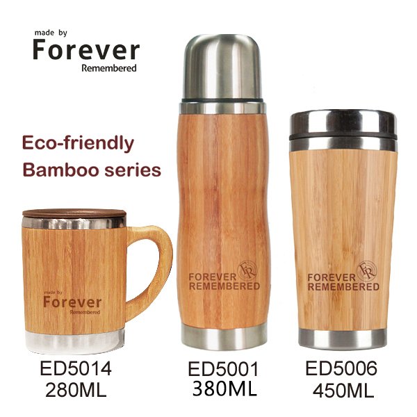 Wholesales custom BPA free bamboo thermos vacuum flask, stainless steel vacuum flask