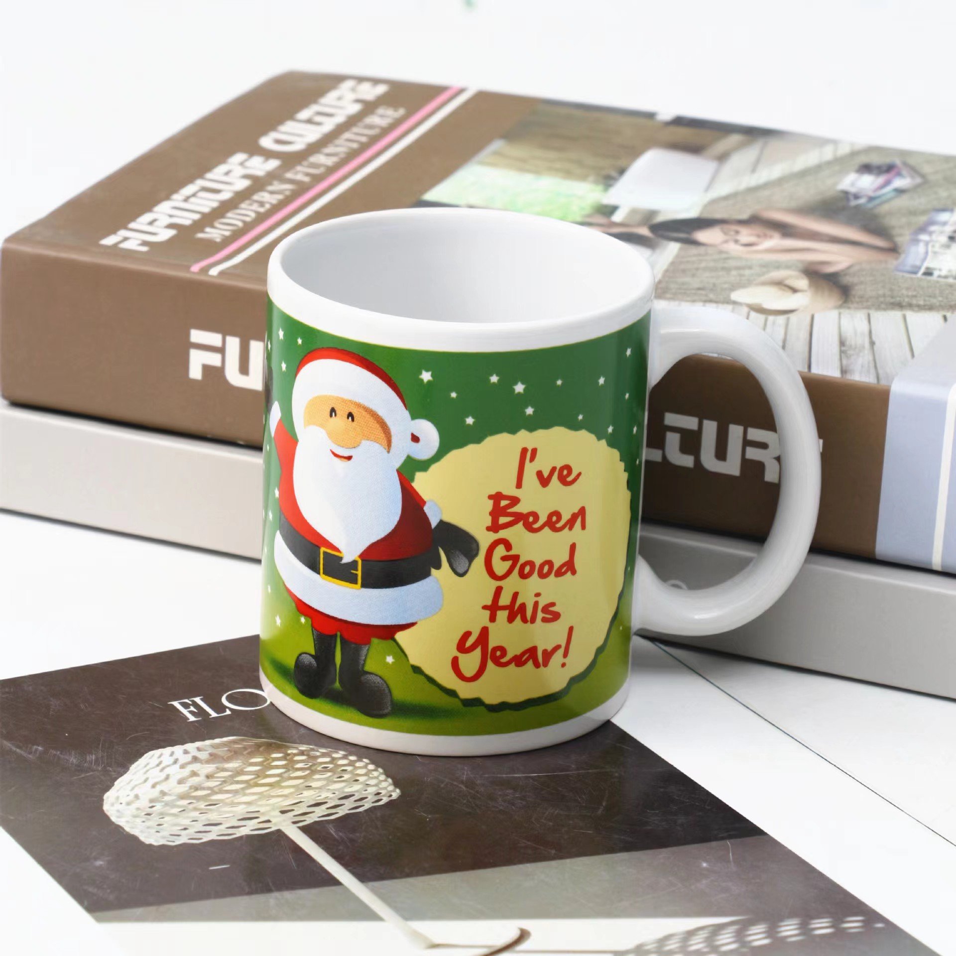 Porcelain Cup Christmas Cup Ceramic Sublimation Cup New Design Classic 2024 Country Style White Mugs Giveaways Disposable 36pcs