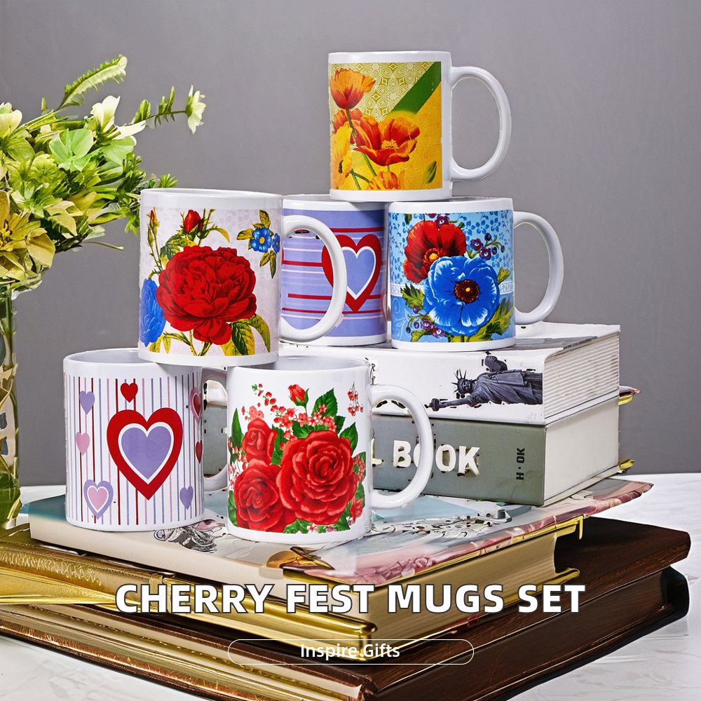 Porcelain Cup Christmas Cup Ceramic Sublimation Cup New Design Classic 2024 Country Style White Mugs Giveaways Disposable 36pcs