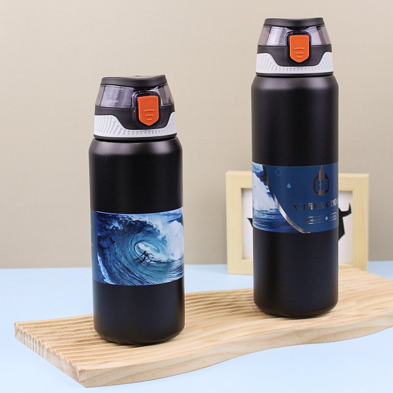 19oz 24oz 32oz Thermos Sport Gym Vacuum Flask Insulated Stainless Steel Drink Water Bottle With Straw And Sports Flip Lid