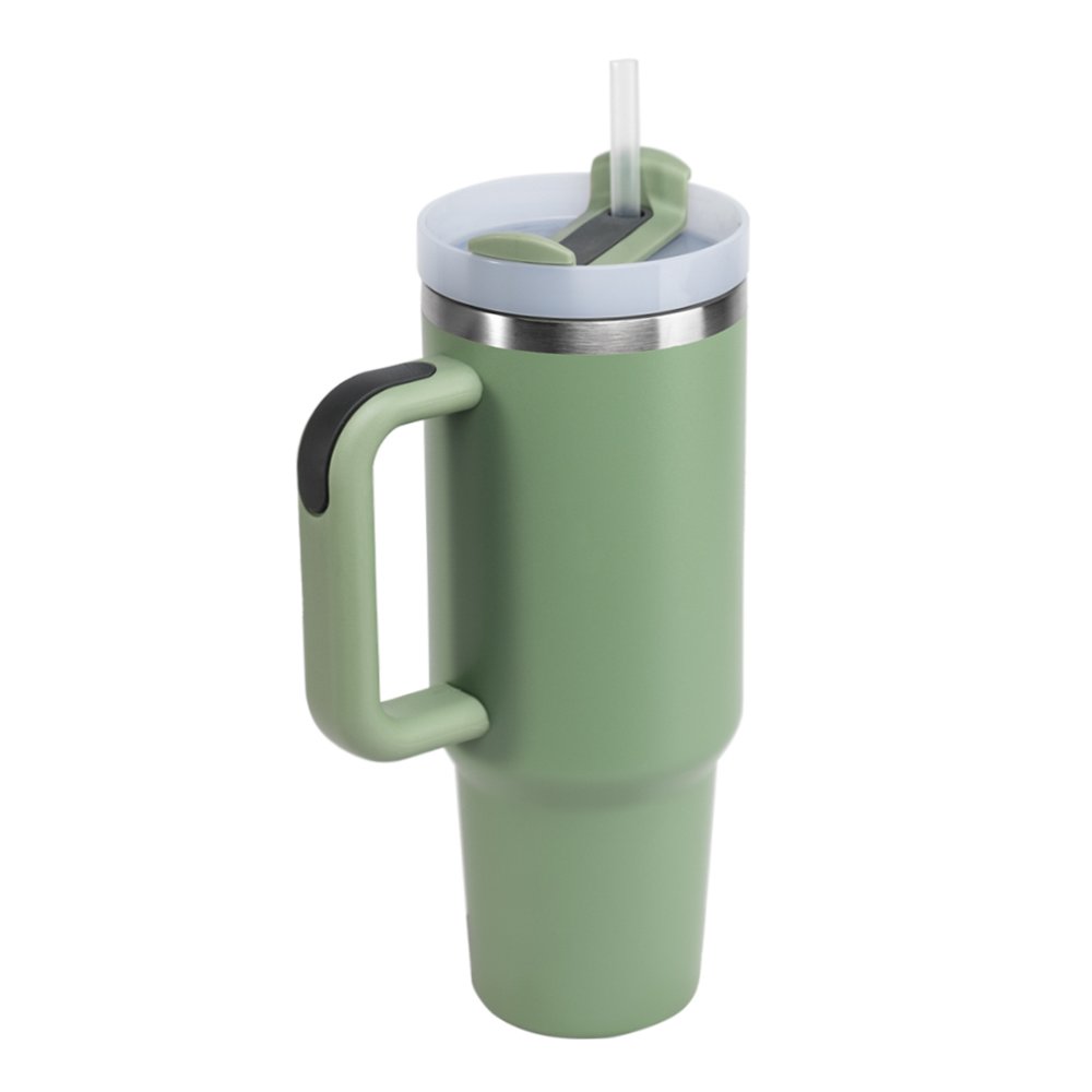 40oz Tumbler With Handle And Straw Lid Stainless Steel Double Wall Vacuum Insulated Travel Coffee Mug With Handle
