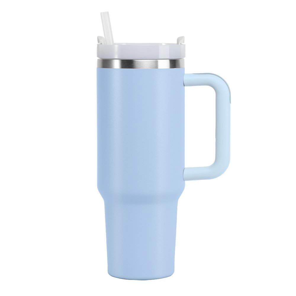 40oz Tumbler With Handle And Straw Lid Stainless Steel Double Wall Vacuum Insulated Travel Coffee Mug With Handle