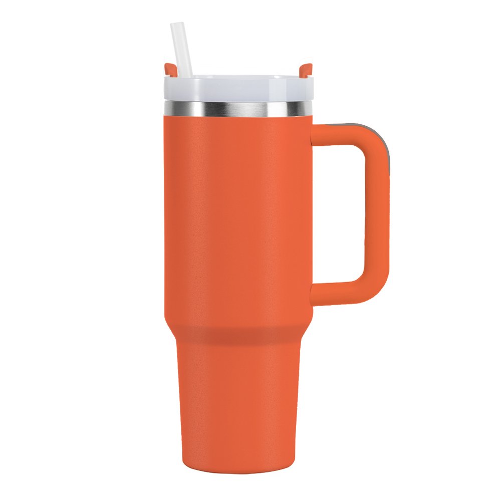 40oz Tumbler With Handle And Straw Lid Stainless Steel Double Wall Vacuum Insulated Travel Coffee Mug With Handle