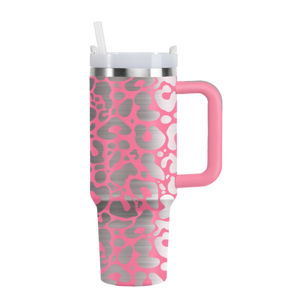 40oz Tumbler With Handle And Straw Lid Stainless Steel Double Wall Vacuum Insulated Travel Coffee Mug With Handle