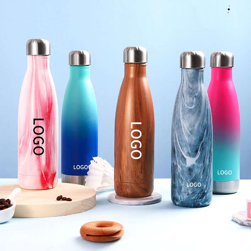 BPA Free Double-wall Stainless Steel Cola Shape Vacuum Flask Thermal Bottle, Custom Logo Portable Leakproof Water Bottles