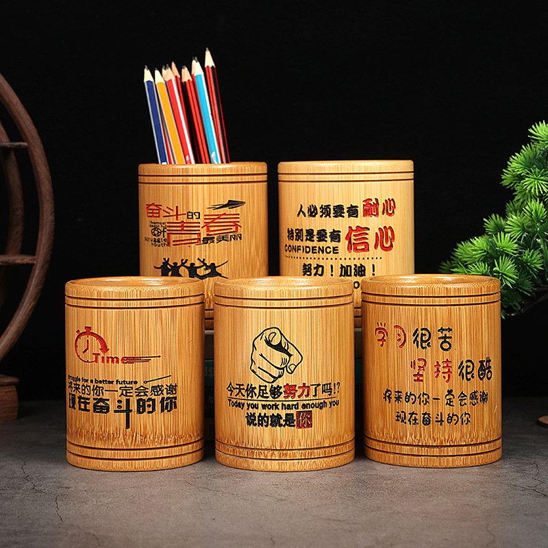 Custom Natural 100% Bamboo Coffee Cup Eco Bamboo Tumbler Wooden Design Cup Reusable Bamboo Tiki Mugs