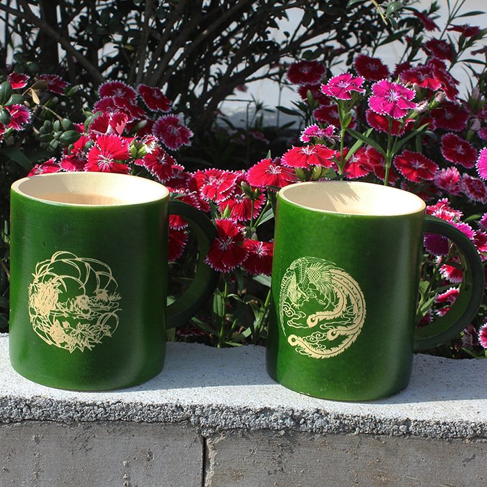 Custom Natural 100% Bamboo Coffee Cup Eco Bamboo Tumbler Wooden Design Cup Reusable Bamboo Tiki Mugs