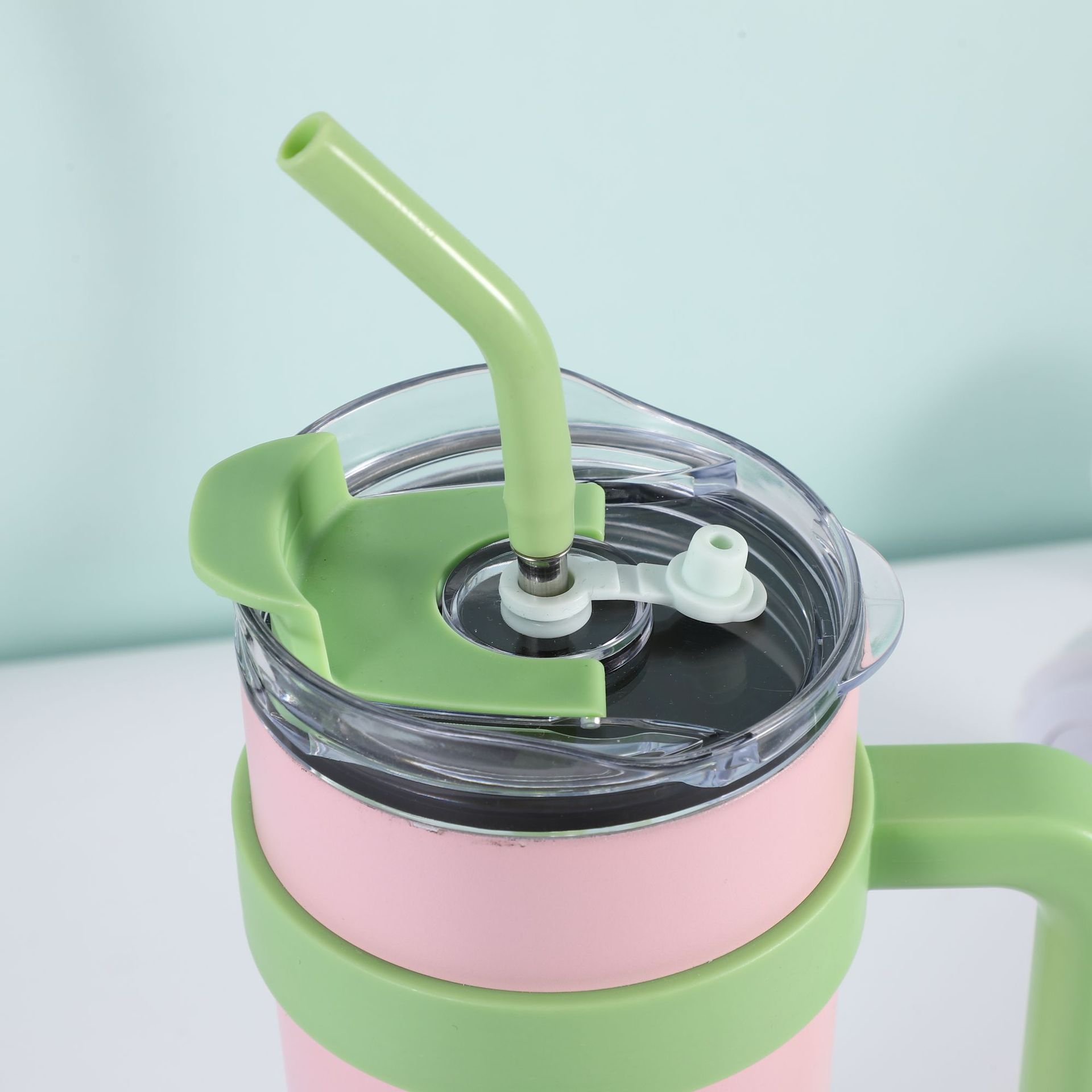 40oz Portable Stainless Steel Thermos Vacuum Flasks Car Cup Coffee Cup Large Capacity Drink Bottle With Handle And Straw
