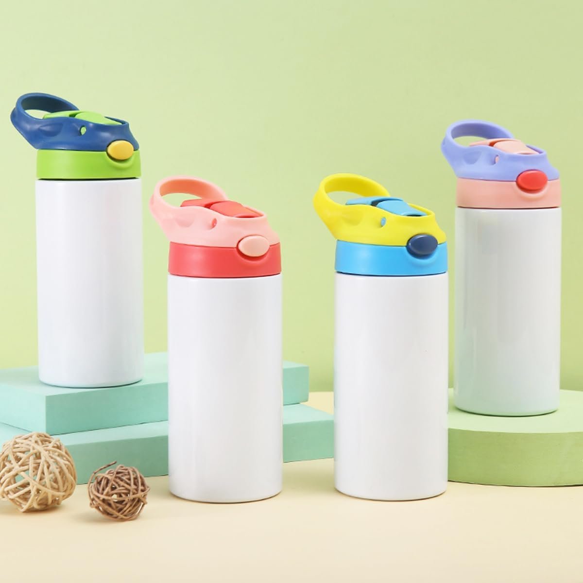 Kids 12oz 20oz Tumblers with Lid Sublimation Sippy Cup Blank Water Bottle Blanks for Back to School DIY Crafting Gift