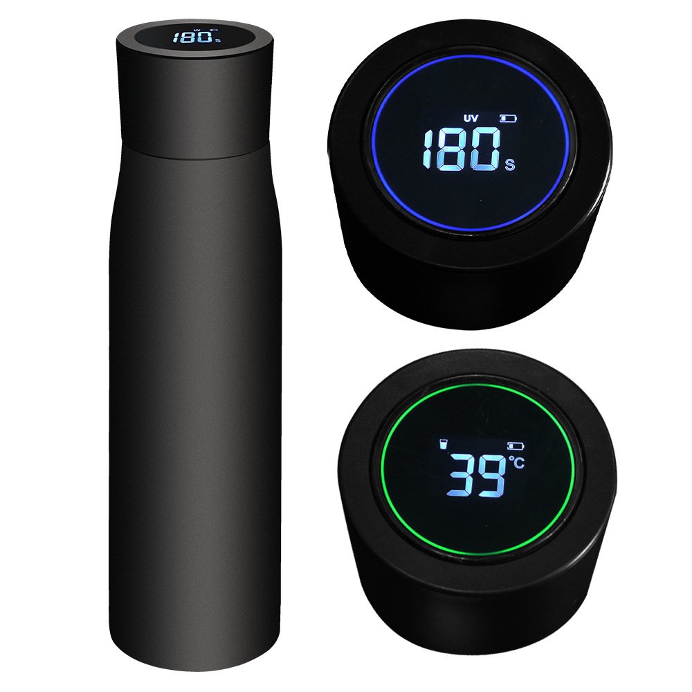 Whosale Eco-friendly BPA Free Double Wall Stainless Steel Smart Led Uv Light Self Cleaning Purifier Water Bottle for gift