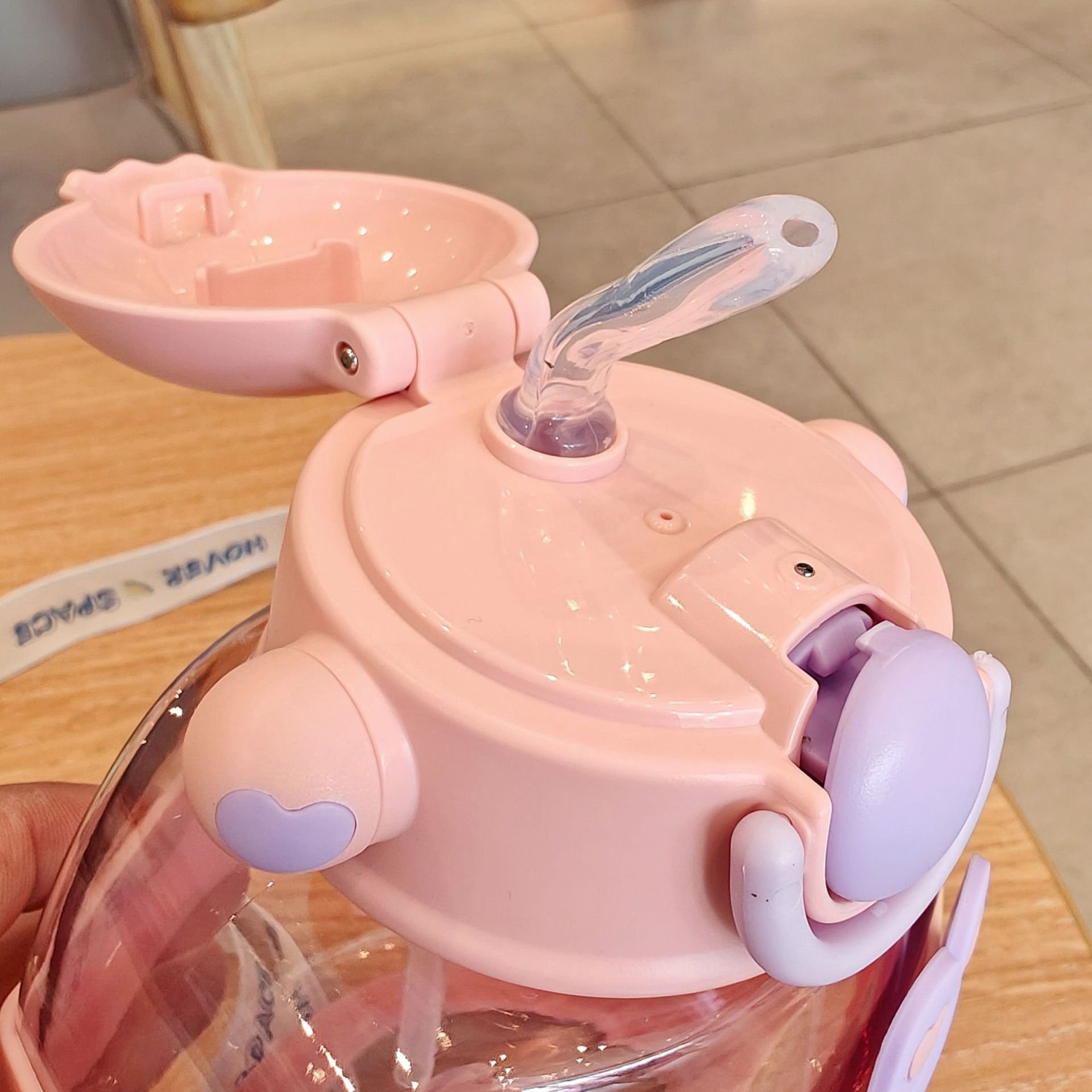 Cute rabbit 850ml summer outdoor sports water bottle plastic 2023 student portable plastic cartoon straw Cup water bottles