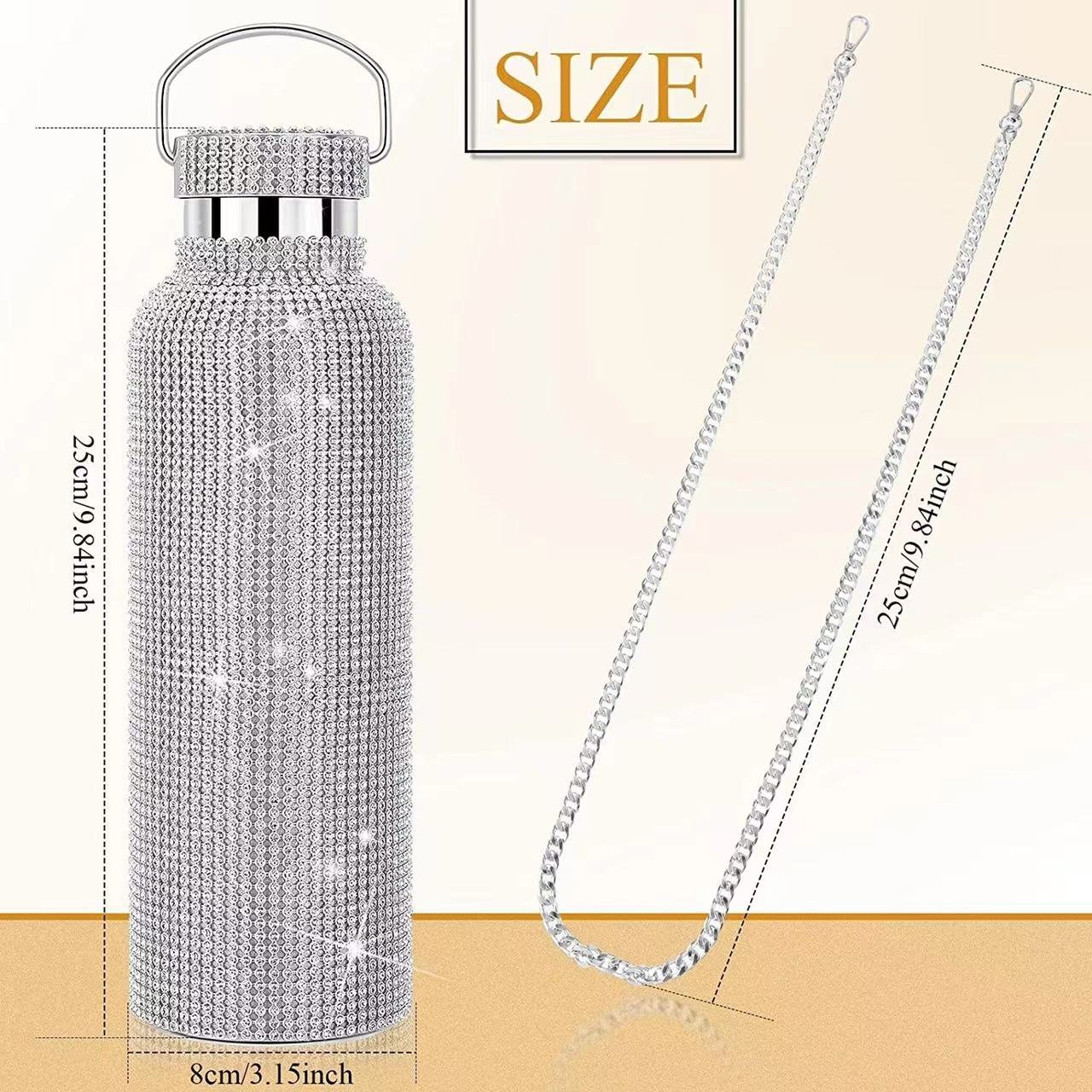 Diamond Water Bottle Bling Diamond Vacuum Flask Sparkling Glitter Thermos Bottles For Women