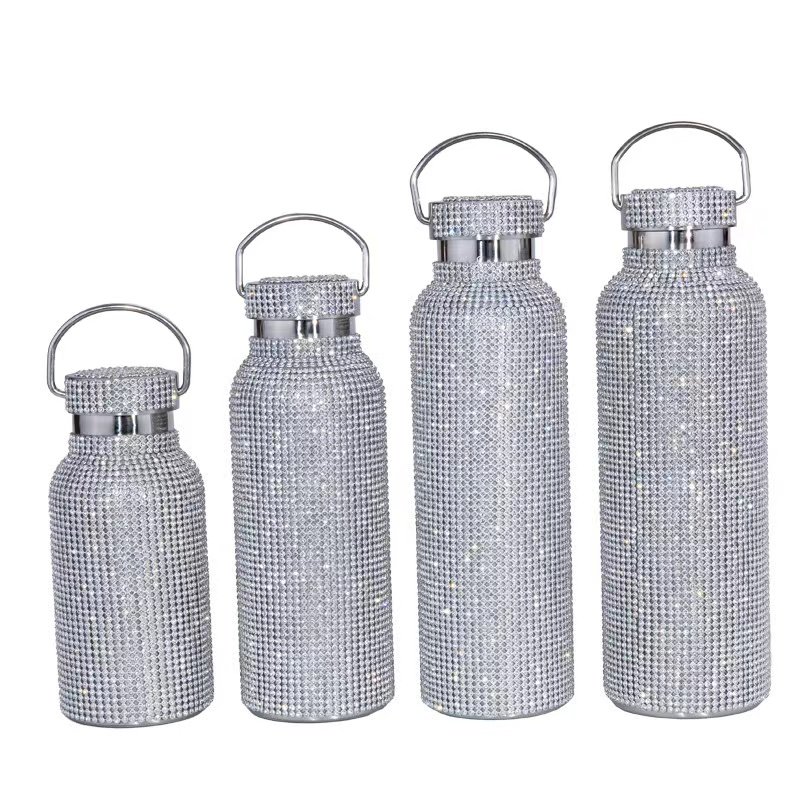 Diamond Water Bottle Bling Diamond Vacuum Flask Sparkling Glitter Thermos Bottles For Women
