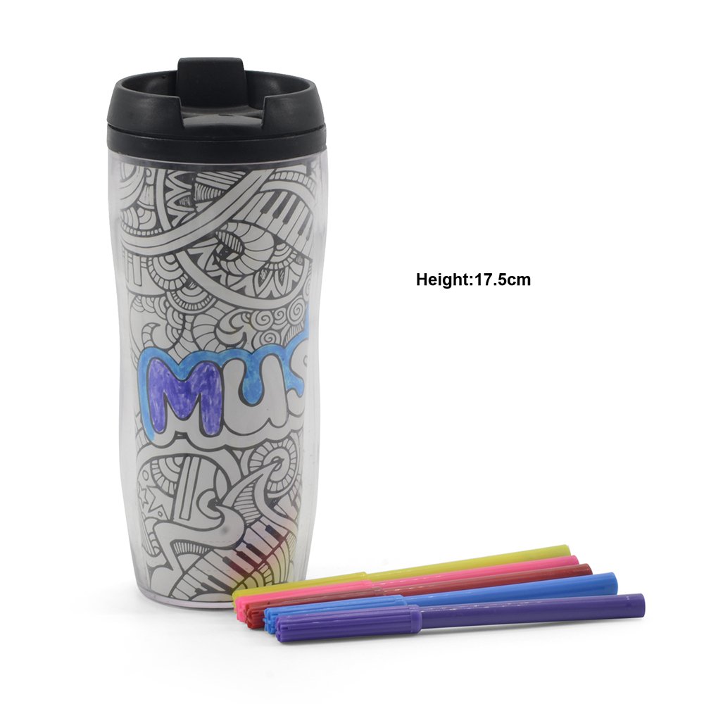 Wholesale Custom Creative Cartoon Graffiti Eco-Friendly Children's DIY Custom Painting Plastic Sports Water Bottle Cups