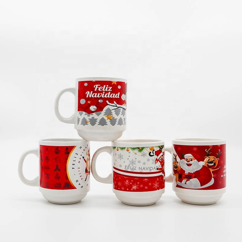 Custom LOGO Christmas Coffee Mugs 11oz Ceramic Mugs decal mugs