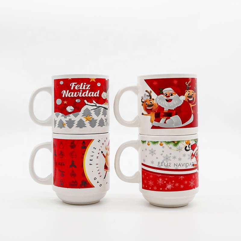 Custom LOGO Christmas Coffee Mugs 11oz Ceramic Mugs decal mugs