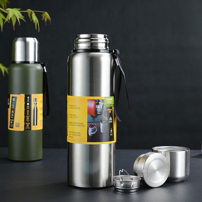 Russia 600/800/1000/1500ML customize double wall full stainless steel 304 bottle insulated vacuum flasks water bottle