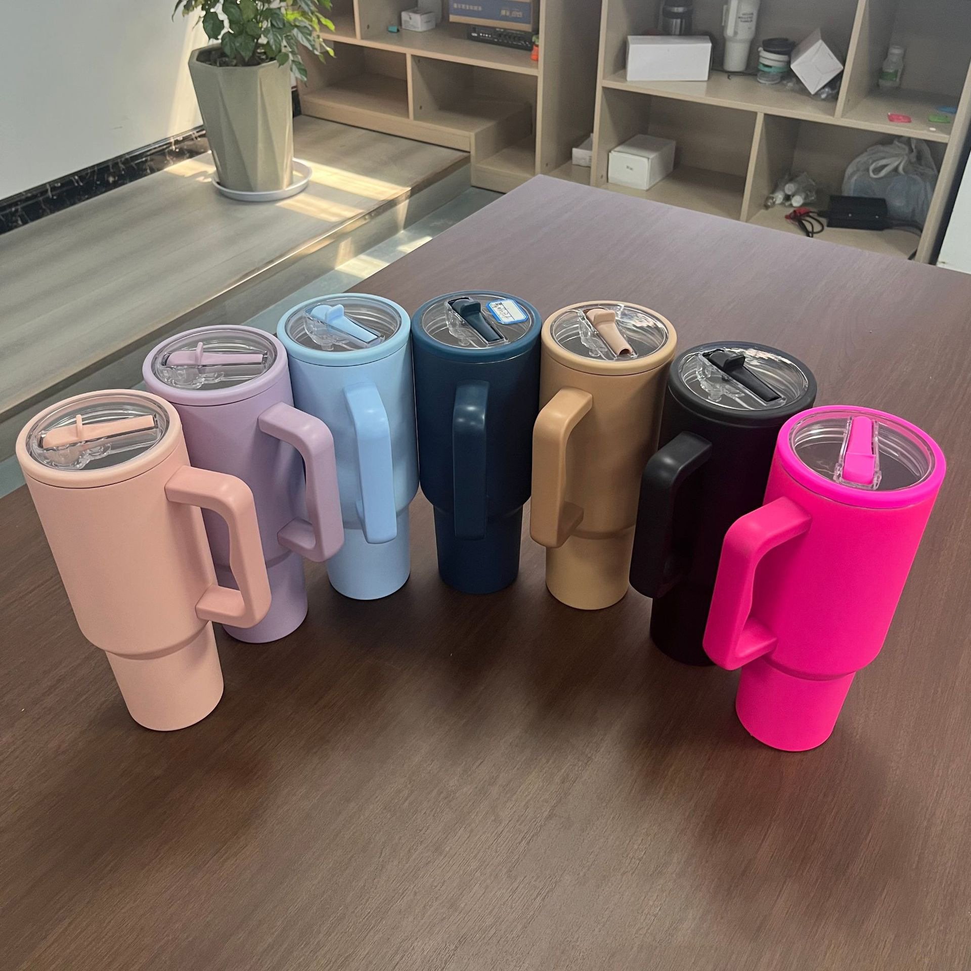 Custom Stainless Steel Insulated Travel Mug 40oz Hydro Jug Traveler No Spill Hydrojug Tumbler Cup With Handle And Flip Straw