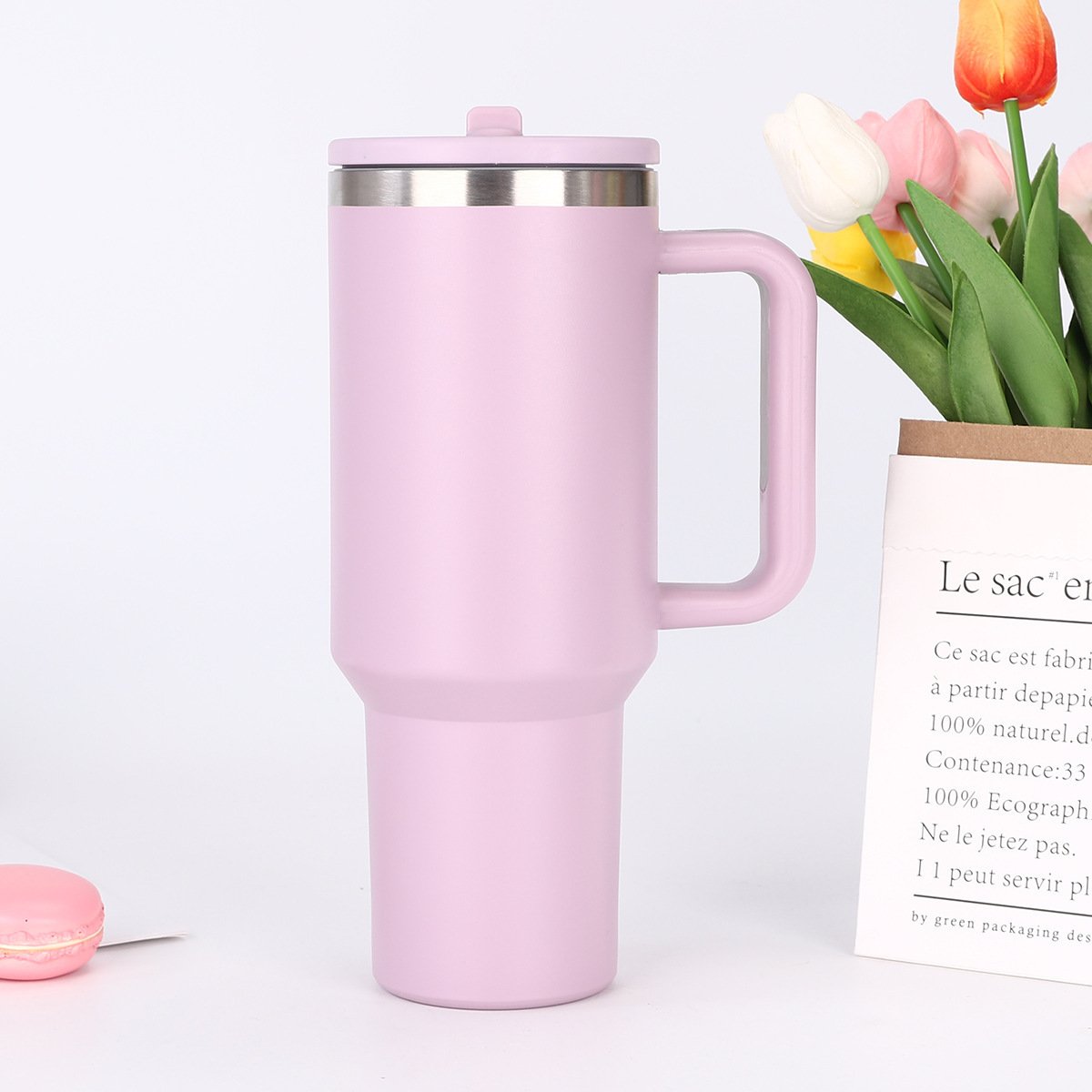 Custom Stainless Steel Insulated Travel Mug 40oz Hydro Jug Traveler No Spill Hydrojug Tumbler Cup With Handle And Flip Straw