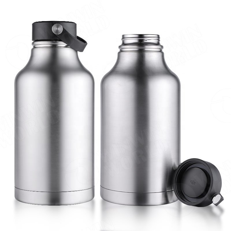 Vacuum Insulated Stainless Steel Water Bottle 64oz Large Stainless Steel Water Jug Double Wall Travel Mug Flask