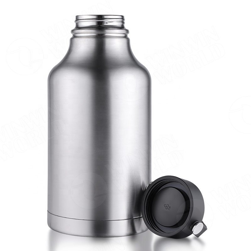 Vacuum Insulated Stainless Steel Water Bottle 64oz Large Stainless Steel Water Jug Double Wall Travel Mug Flask