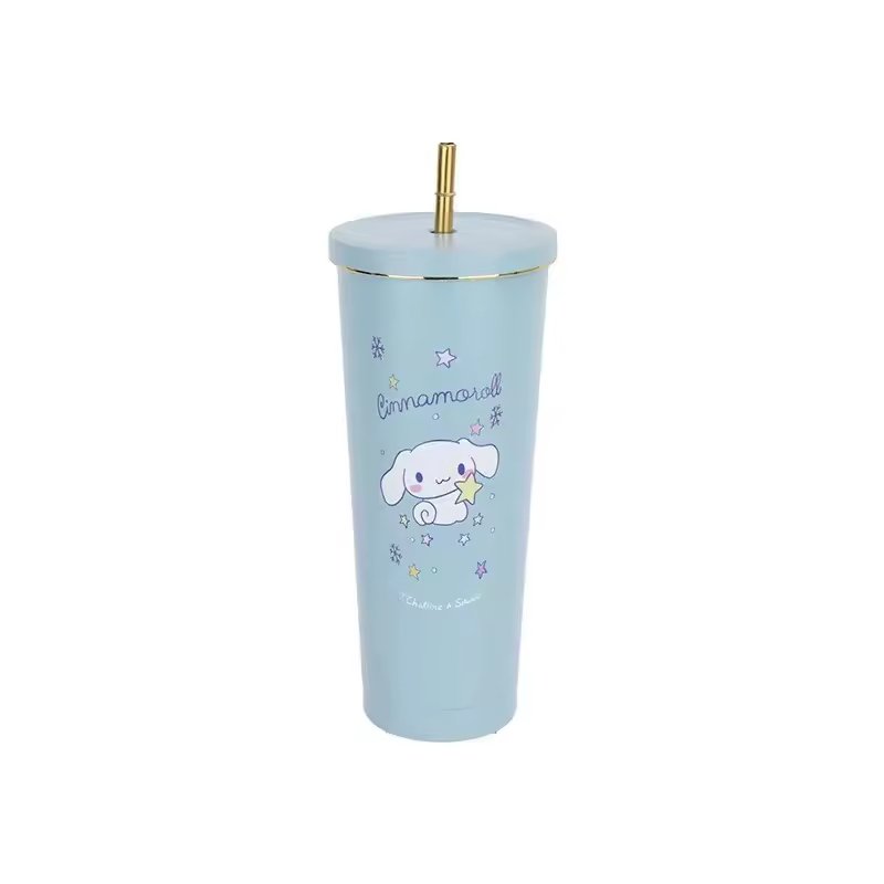 304 Stainless Steel Vacuum Thermos Cup Cold Insulated Sanrios Water Bottle Portable Coffee Mug with Straw