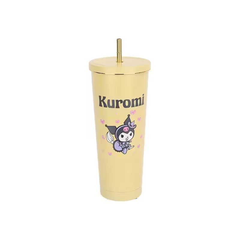304 Stainless Steel Vacuum Thermos Cup Cold Insulated Sanrios Water Bottle Portable Coffee Mug with Straw