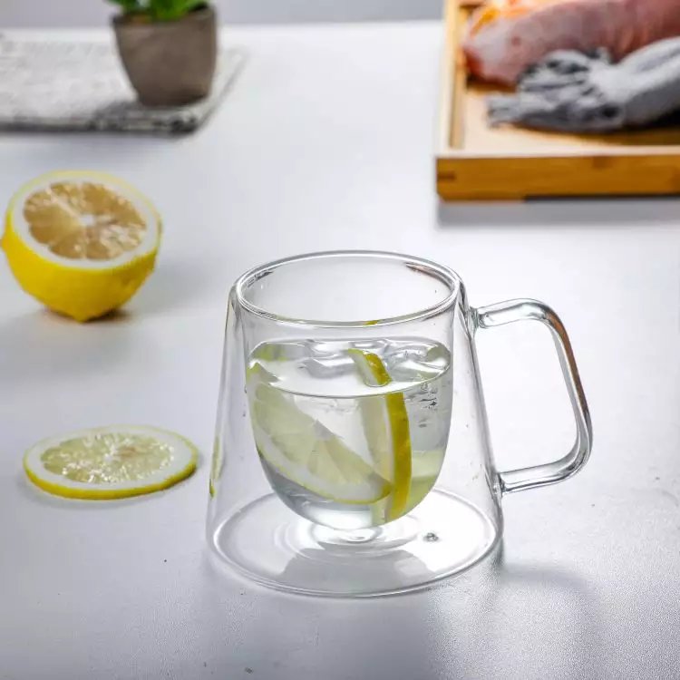Espresso Cups Shot Glass Coffee, Double Wall Insulated Glass Mugs with Handle, Everyday Coffee Glasses Cups Perfect for Coffee