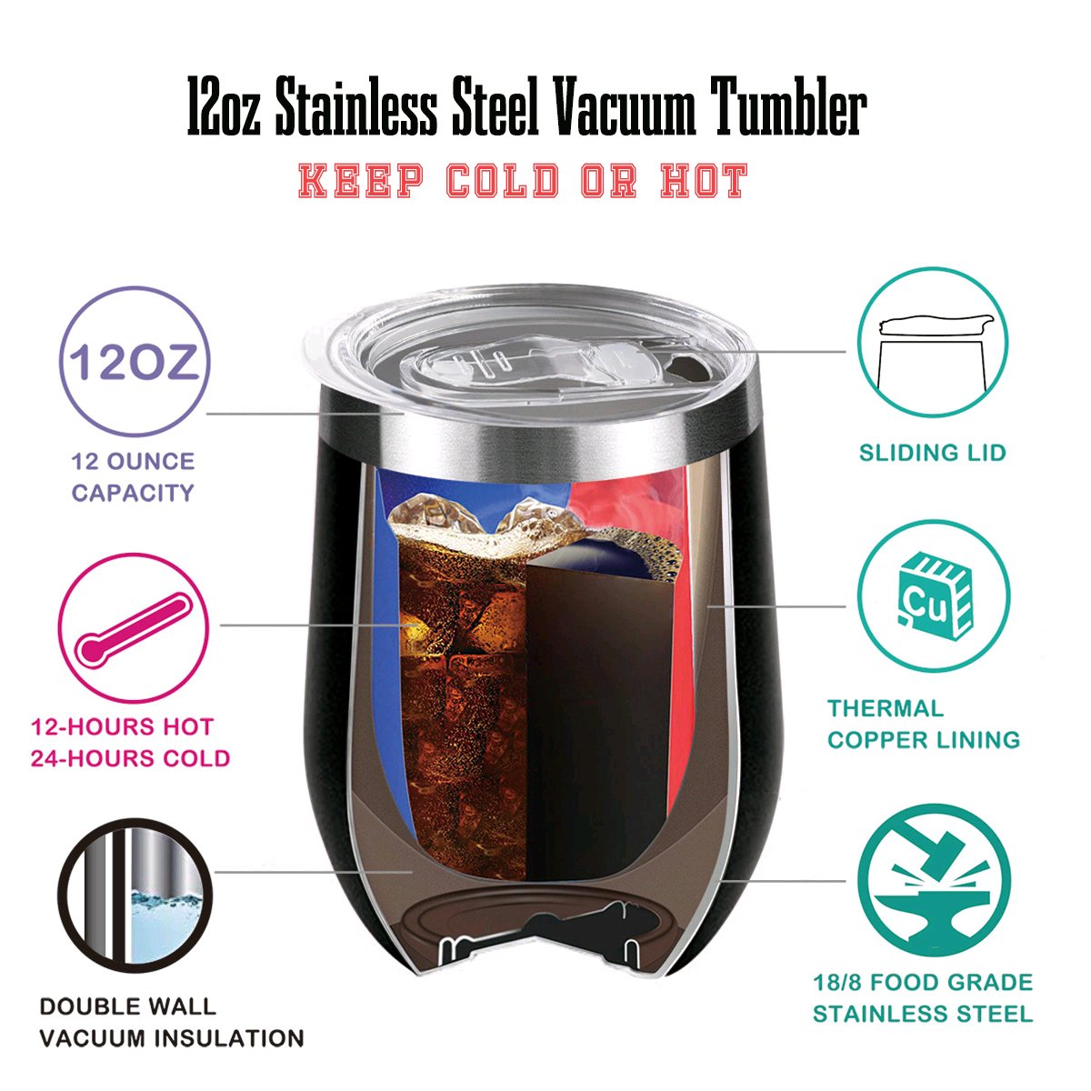 AT PACK Personalized 12oz 20oz Stainless Steel Vacuum Insulated Leak Proof Thermal Water Bottle Thermo Tumbler Coffee Mug