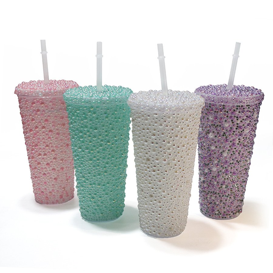 Glitter Water Mugs Factory Wholesale Low Price Luxury Drinkware Plastic Cups with Lid Straw for Unisex Drinking for Presents