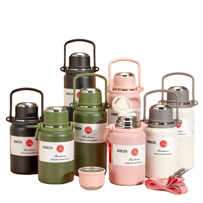 New Vacuum large capacity Flask Eco-friendly Stainless Steel 316 Insulated Flask Outdoor Thermos Travel Sports water Kettle