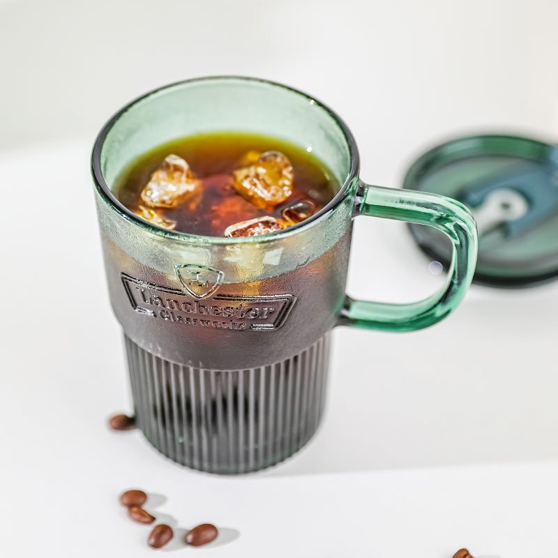 Nordic Ins Custom 420ml Drinking Tumbler Borosilicate Reusable Travel Coffee Glass Mug Cup With Straw