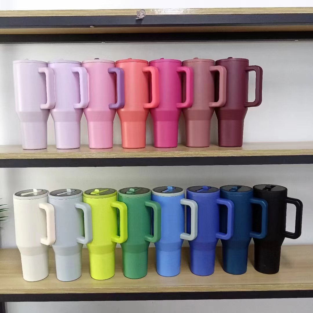HydroJug Leak Resistant Car Cup 40oz Water Bottle hydro jug Stainless Steel 40 oz Tumbler with Handle Flip Straw