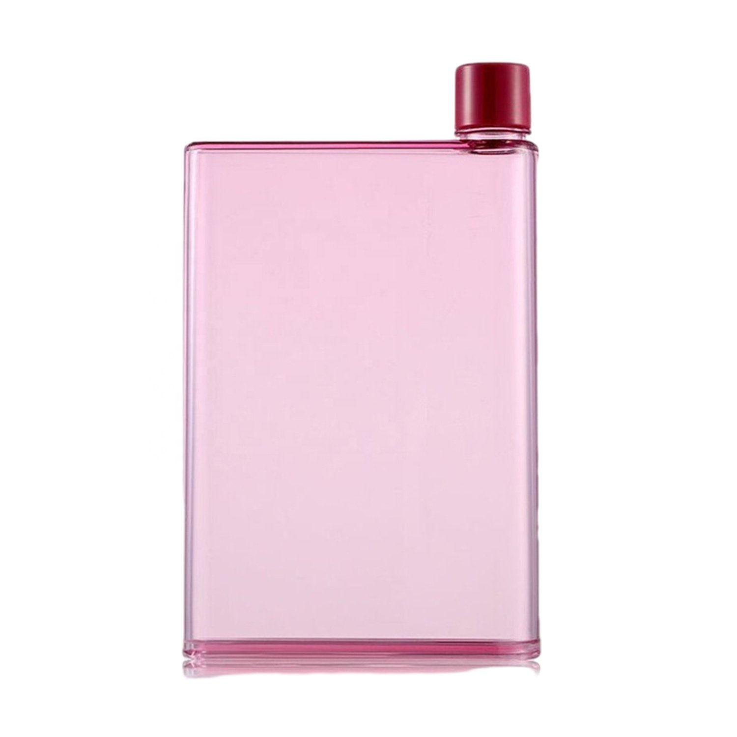 A6 Square Flat Plastic Notebook Water Bottle 350ML Plastic Clear Water Bottle