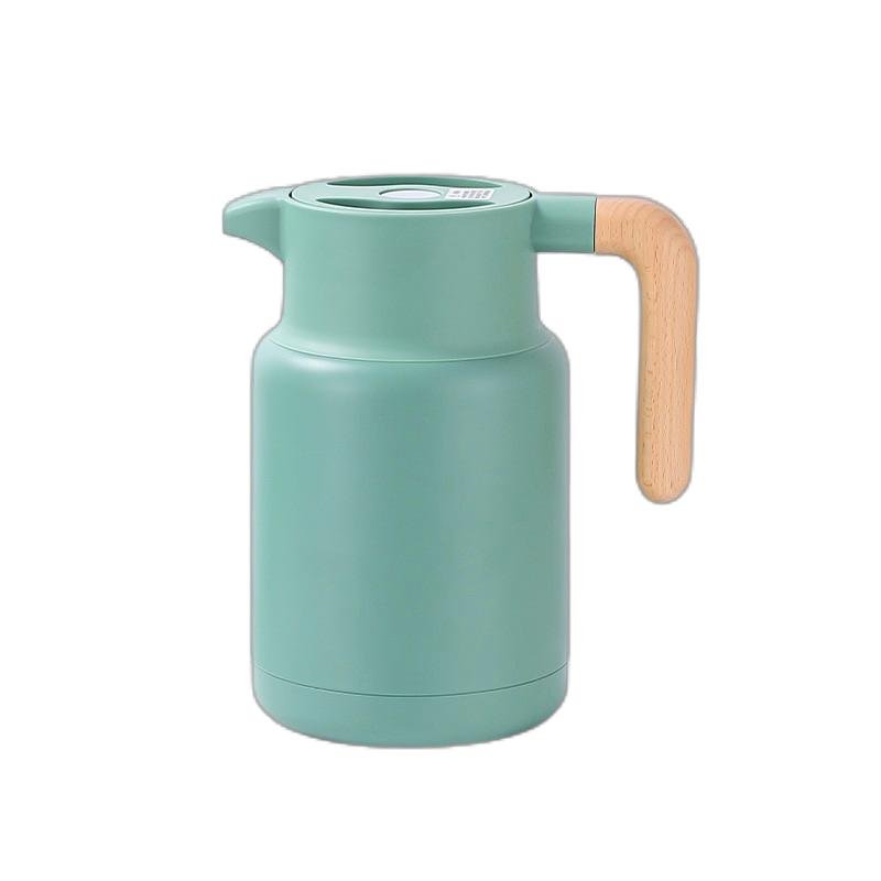 wholesale hot selling Stainless Steel Coffee Pot Insulation Thermal Wooden Vacuum Thermal Flask double wall insulation thermos
