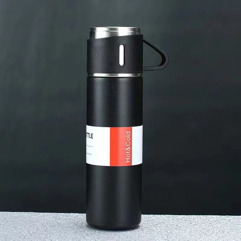 500ml Stainless Steel Vacuum Flask Gift Set Office Keep Warm And Cold Thermos Bottle With Cup Lid
