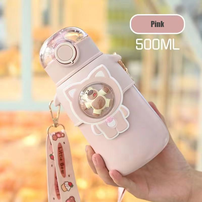 2023 Wholesale 500ml portable double wall vacuum thermos cup high appearance level 316 stainless steel kids water bottle