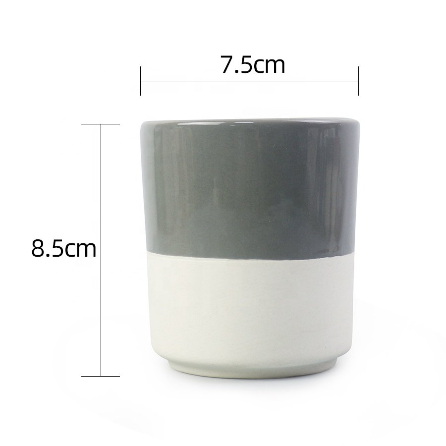 Factory Sell Custom Logo Grey Ceramic Mug No Handle Small Design Stoneware Tea Cups Mini Porcelain Tea Coffee Cup