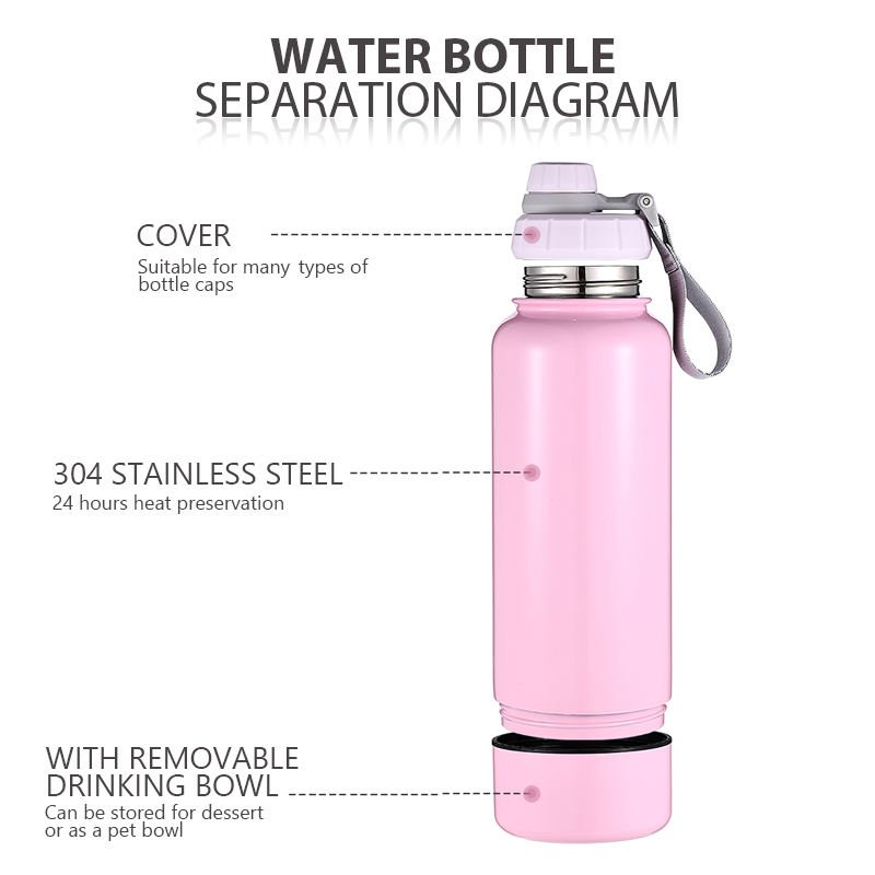 Wholesale OEM ODM 2 In 1 Vacuum Flask Stainless steel Thermos water Bottle with Food Container