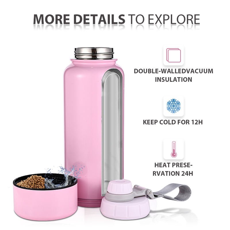 Wholesale OEM ODM 2 In 1 Vacuum Flask Stainless steel Thermos water Bottle with Food Container