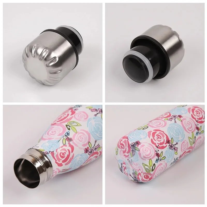 Hot 500ml 750ml Custom Logo Coated Double Wall Kids Thermal Vacuum Flasks Insulated Stainless Steel Sports Drinking Water Bottle