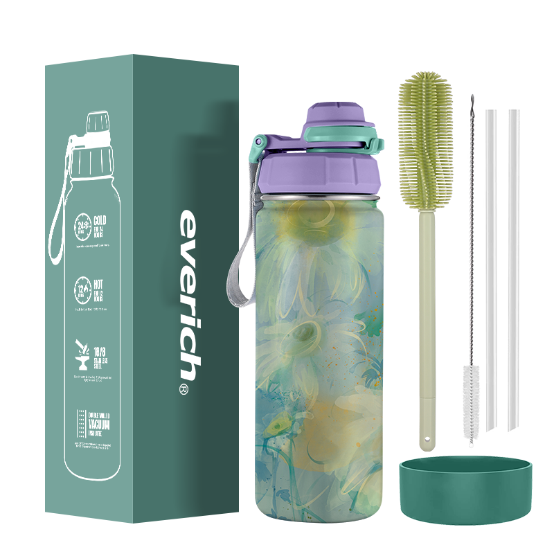 Christmas Gift Stainless Steel Insulated Vacuum Flasks Water Bottle Custom Painting and Logo With Gift Box