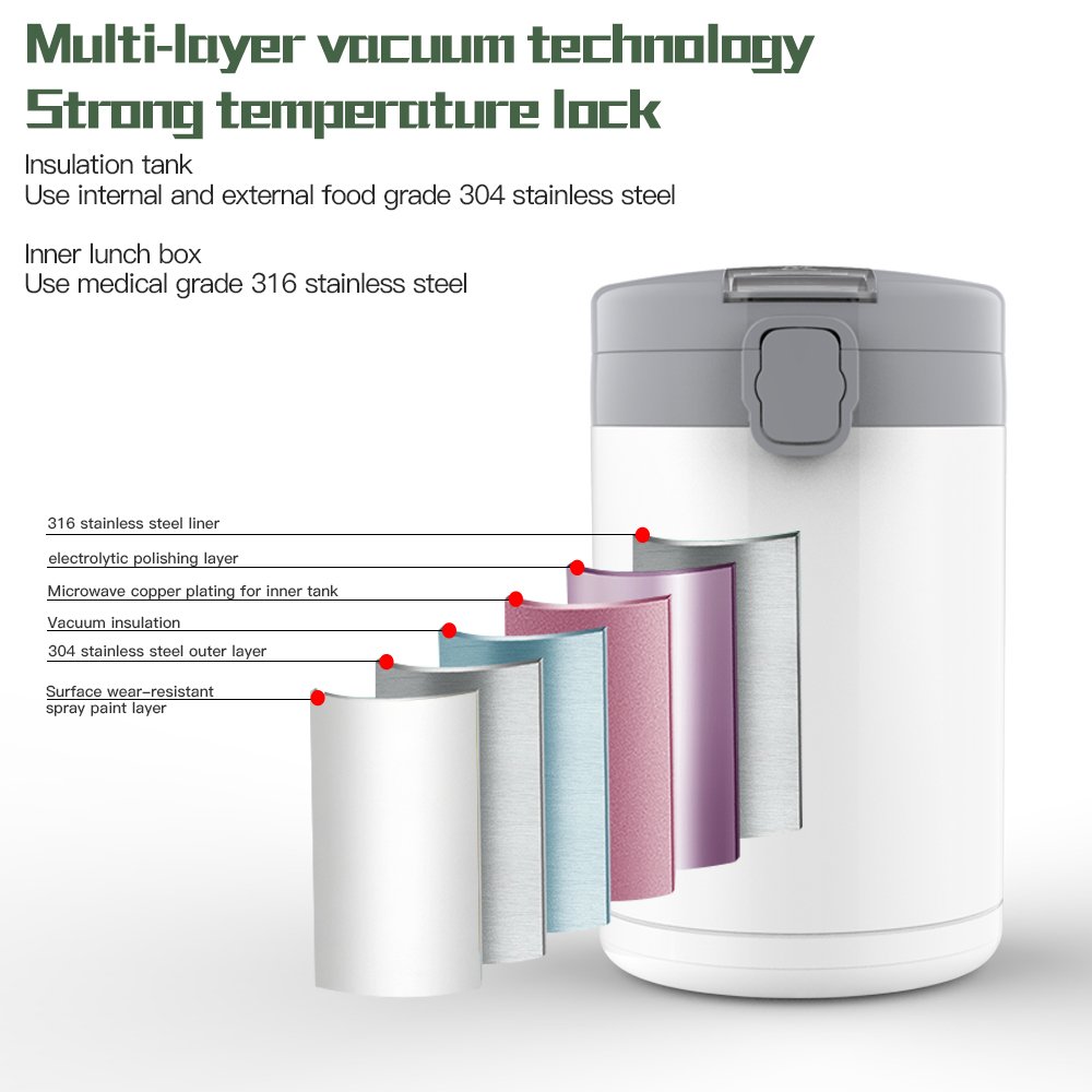 New Product BPA Free Stainless Steel Food Jar Double Wall Insulated Vacuum Flask With Customized Color