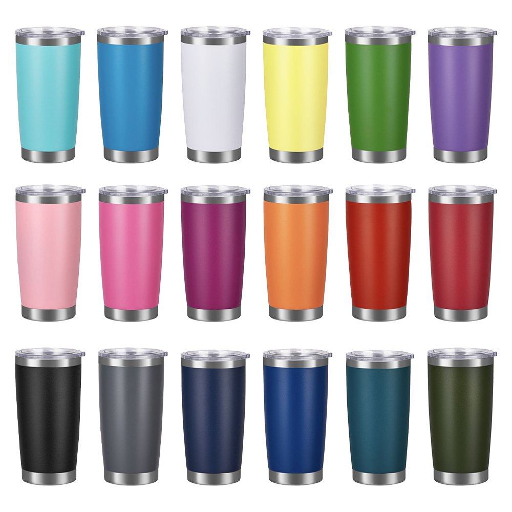 Custom Wholesale 20oz Thermal Reusable Water Coffee Powder Coated Stainless Steel Vacuum Cups Mug Travel Car Tumbler